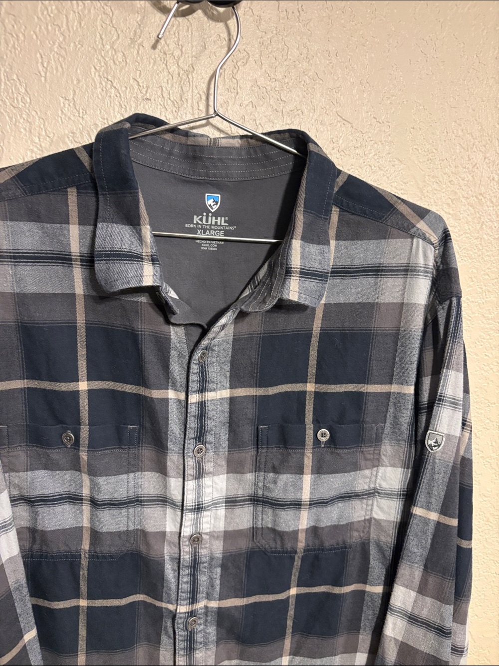 Kuhl Mens Plaid Long Sleeve Button Down Shirt grey size XL - Picture 2 of 4